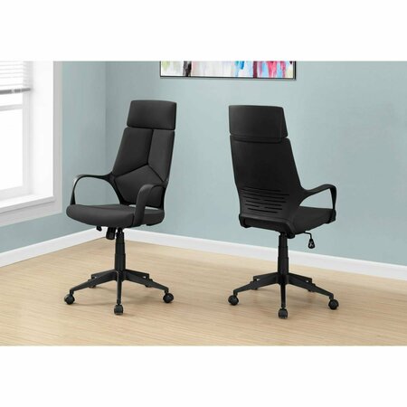HOMEROOTS 45.75 in. Black Foam Black Polypropylene MDF & Metal High Back Office Chair 333458